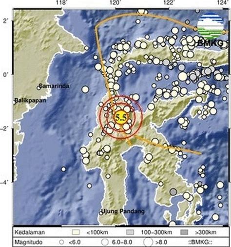 Gempa Berkekuatan M5.2 Guncang Sulawesi Tengah dan Sekitarnya