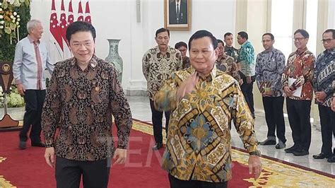 Prabowo Subianto Terima Kunjungan PM Singapura Lawrence Wong di Istana Merdeka