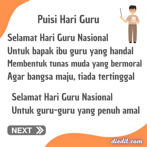 Inspirasi Puisi Pendek Dalam Rangka Peringatan Hari Guru Nasional, Mudah Dihafal