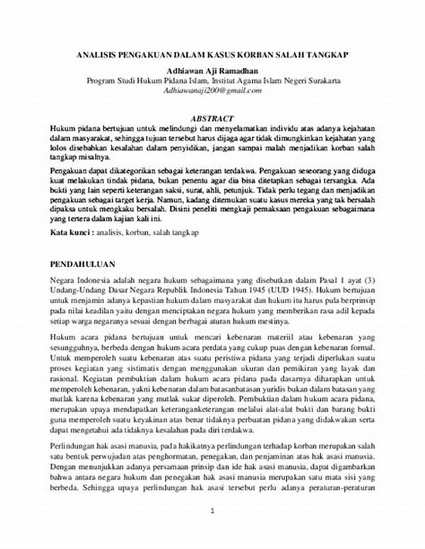 Analisis Kasus Salah Tangkap Yang Membuat Seseorang Mendekam Di Penjara Selama Bertahun-tahun